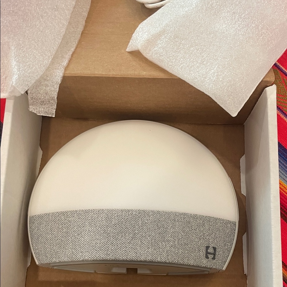 Hatch Gray Fabric and White Dome Night Light